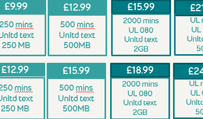 Sim only Tariffs from EE